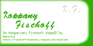 koppany fischoff business card